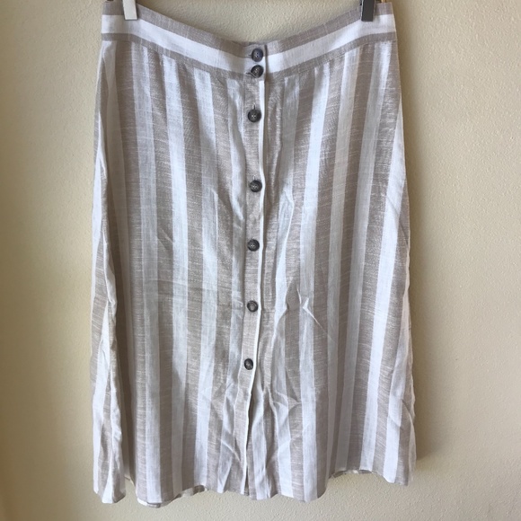 H&M Dresses & Skirts - NWT H&M | Striped Linen High Wait Skirt